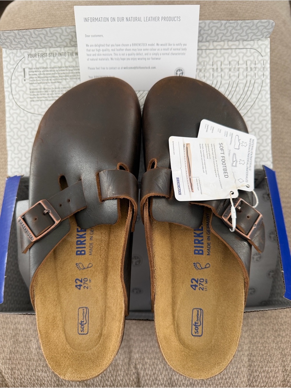 Birkenstock Boston Soft Footbed
Clog, Habana Oiled Leather, EU 42